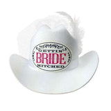 Gettin' Hitched Bride Cowboy Hat with Veil - Magic Men Australia, Gettin' Hitched Bride Cowboy Hat with Veil, Hens Party Supplies