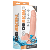 Dr. Skin Glide Self Lubricating Dildo With Balls-Vanilla 7"