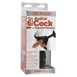 Vac-u-lock Platinum Edition - The 6" Realistic Cock with Supreme Harness - Brown - Magic Men Australia, Vac-u-lock Platinum Edition - The 6" Realistic Cock with Supreme Harness - Brown, Dildos