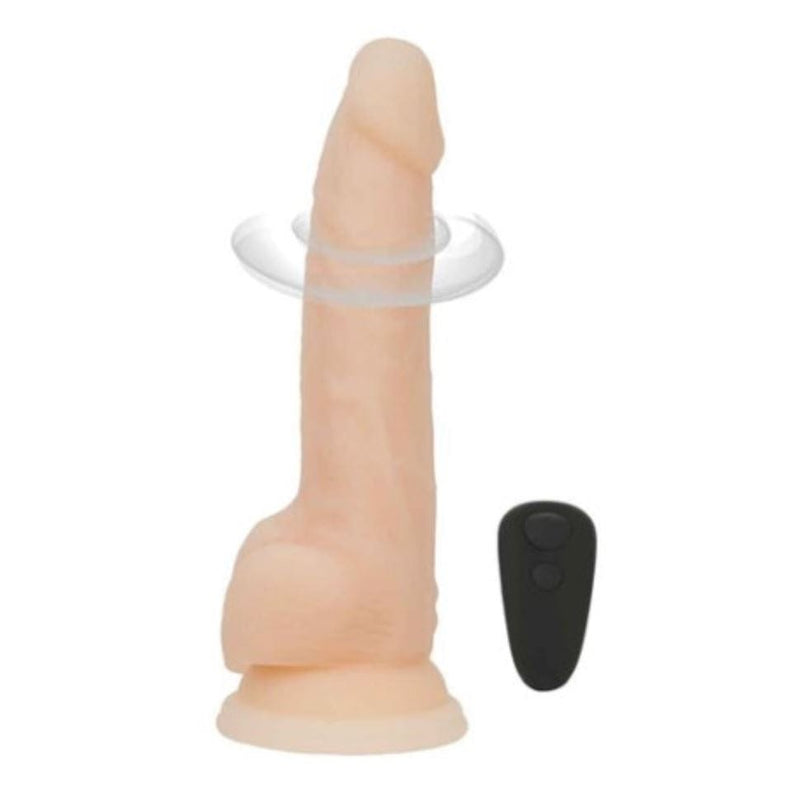 ADDICTION Rotating 8" Vibrating Dildo w Remote - Vanilla