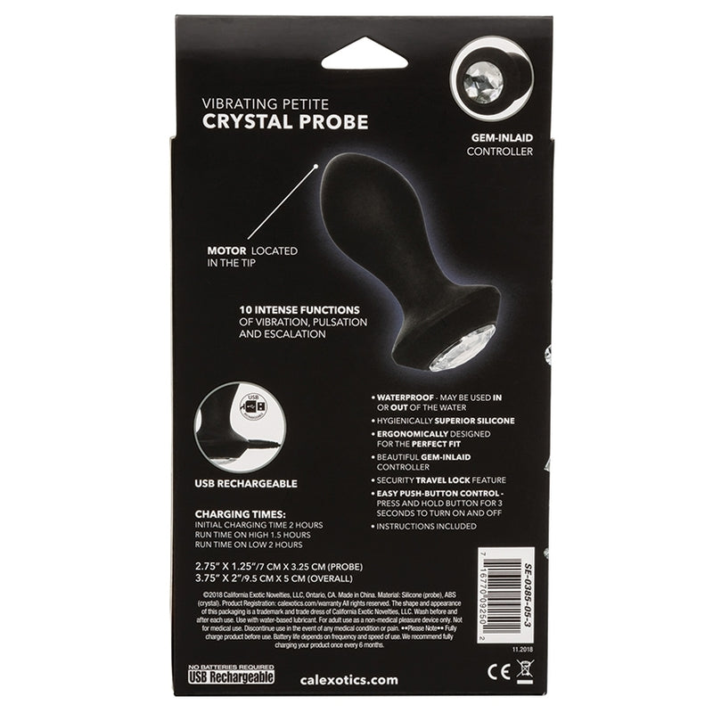 Power Gem Vibrating Petite Crystal Probe-Black