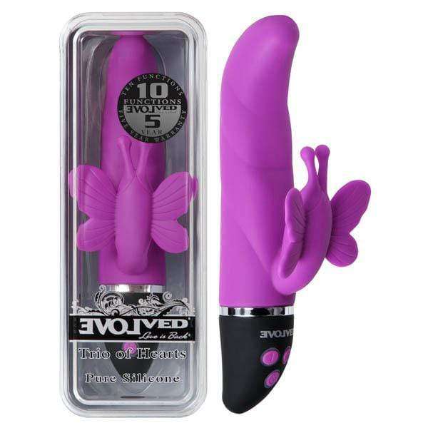 Evolverd Trio Of Hearts - Lush Butterfly Vibrator - Magic Men Australia, Evolverd Trio Of Hearts - Lush Butterfly Vibrator, Wand Vibrators