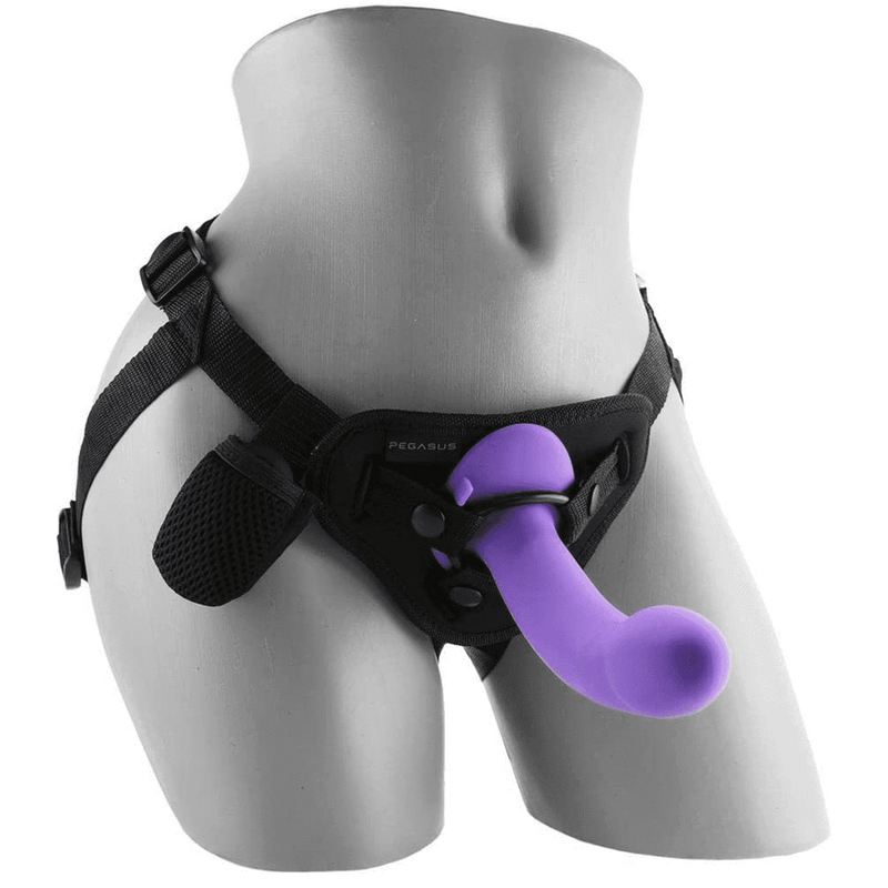 Pegasus 6" Rechargeable Curved Realistic Peg w/Adjustable Harness & Wireless Remote - Magic Men Australia, Pegasus 6" Rechargeable Curved Realistic Peg w/Adjustable Harness & Wireless Remote, Dildos