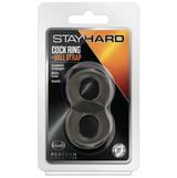 Stay Hard Cock Ring And Ball Strap-Black