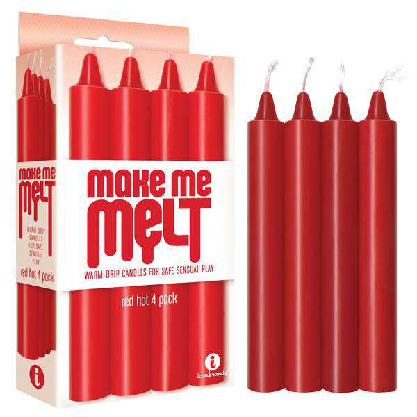 The 9's Make Me Melt Drip Candles 4-Pk, Red Hot