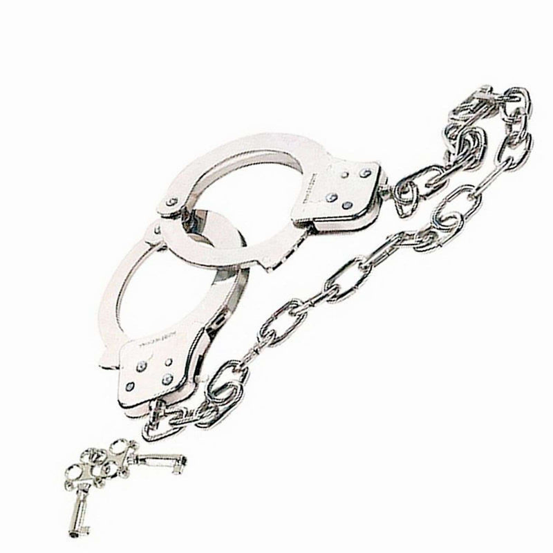 NMC Chrome Handcuffs w Extended 19″ Chain - Magic Men Australia, NMC Chrome Handcuffs w Extended 19″ Chain, Bondage; sex toys; sex toy; best sex toys; using sex toys; new sex toys; sex toys for guys; sex toy review; buy sex toys; top sex toys; cool sex toys
