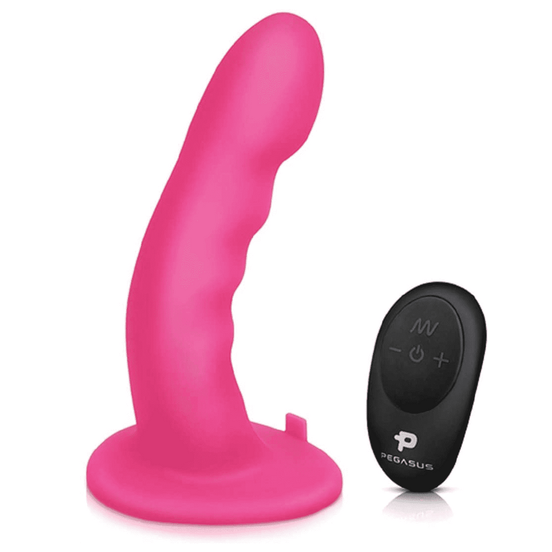 Pegasus 6" Rechargeable Curved Ripple Peg w/Adjustable Harness & Wireless Remote - Magic Men Australia, Pegasus 6" Rechargeable Curved Ripple Peg w/Adjustable Harness & Wireless Remote, Dildos