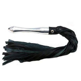 Rouge Black Leather Flogger with Aluminum Handle - Magic Men Australia, Rouge Black Leather Flogger with Aluminum Handle, Bondage